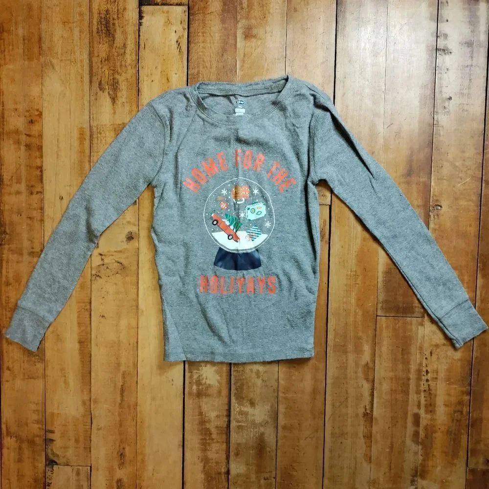 Old Navy pajama set size 8 Christmas holiday cotton long sleeve Fleece